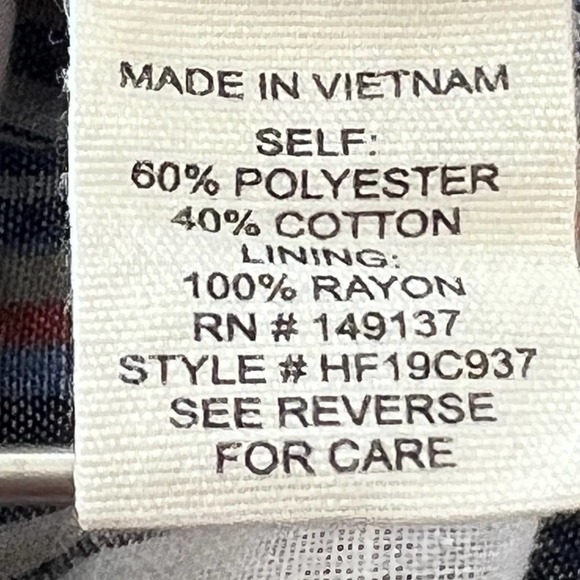 FASHION ON EARTH ASYMMETRIC BUTTON FRONT STRIPE LINED MINI SKIRT MULTI LARGE EUC - Picture 6 of 8